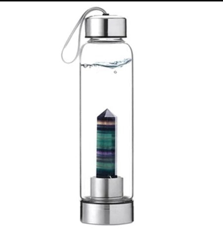Glasflasche mit Kristall