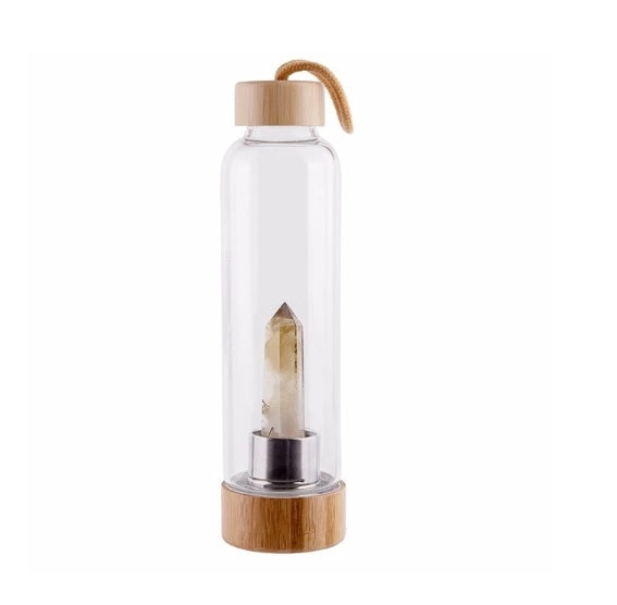 Glasflasche mit Kristall