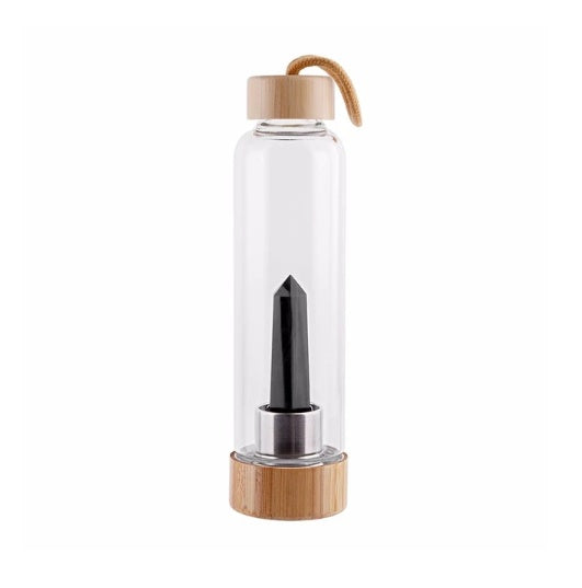 Glasflasche mit Kristall