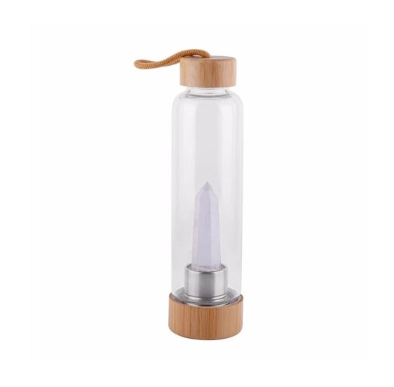 Glasflasche mit Kristall