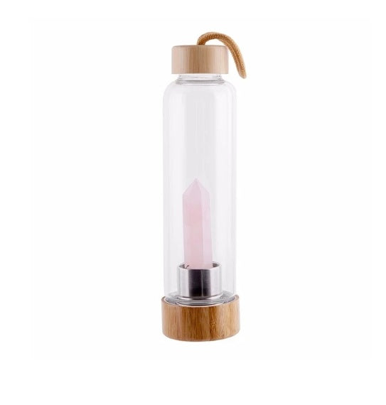 Glasflasche mit Kristall