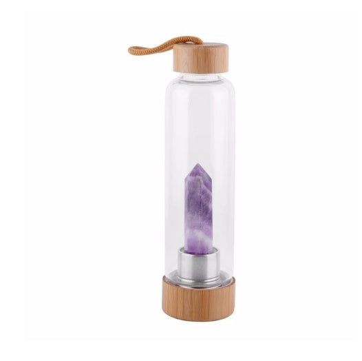 Glasflasche mit Kristall