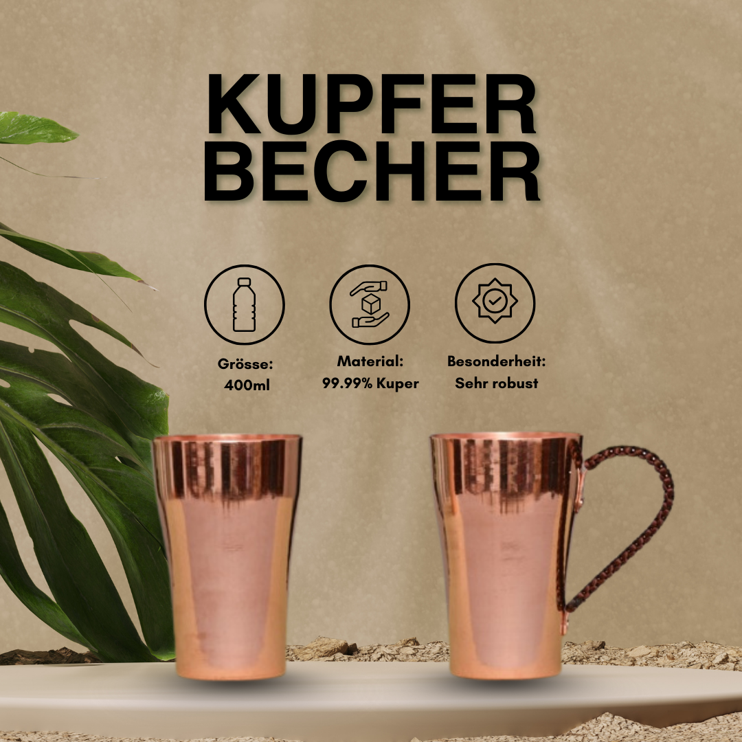 Handgemachter Kupferbecher 400ml