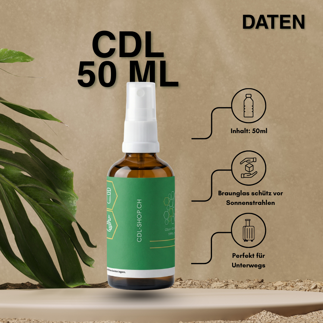 CDL kaufen: 50ml Chlordioxidlösung in der Sprayflasche aus Glas